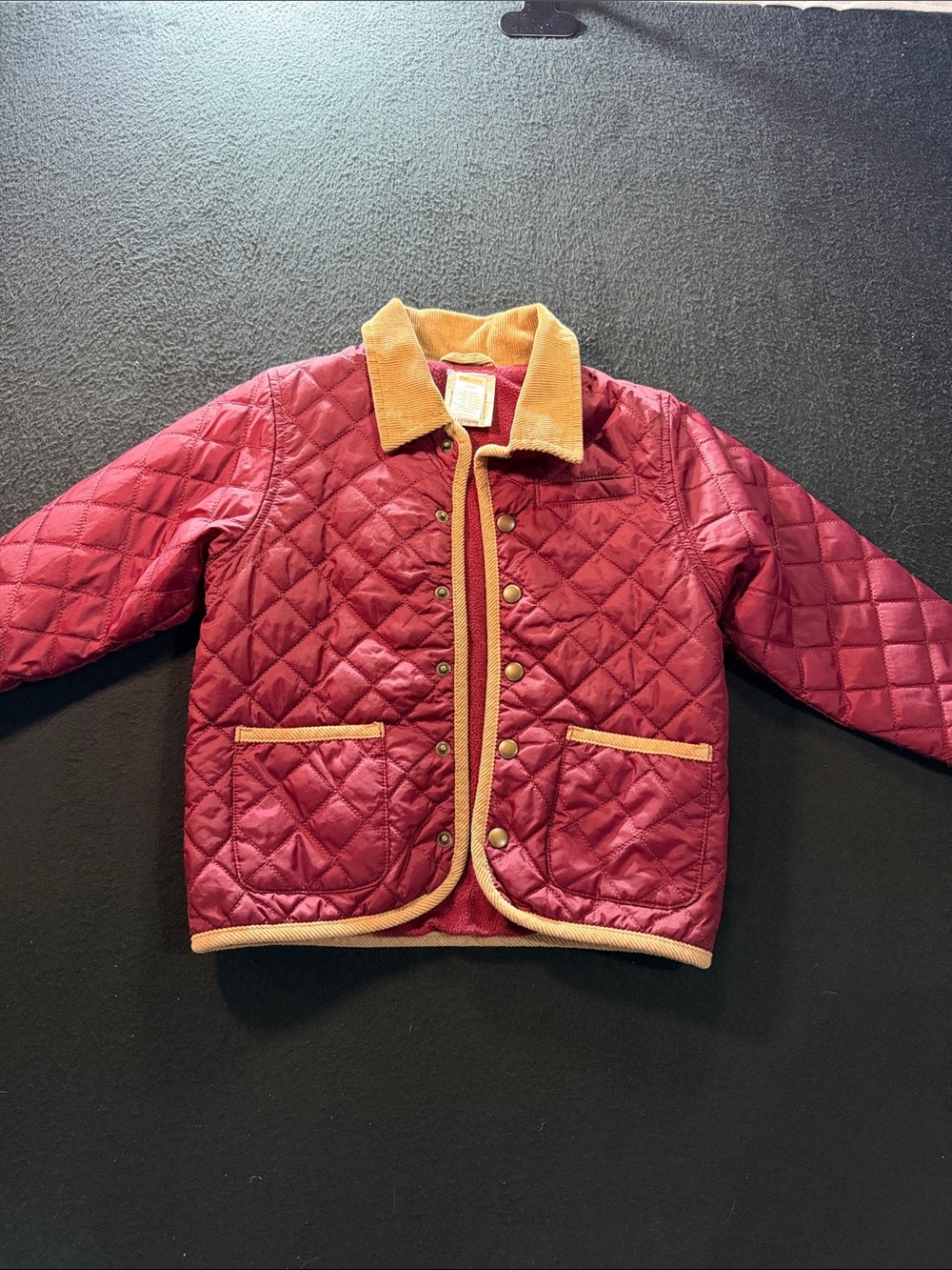 Gymboree Quilted barn jacket Burgundy Jacket with Contrast Trim